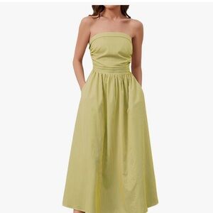 Elegant Strapless Green Dress